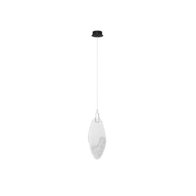 9187004 Висечка светилка SREIQ LED 3W 3000K Matt Black & Chrome Steel Clear & Sand Glass Nova Luce